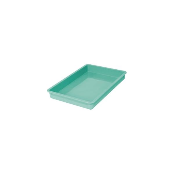 Mfg Tray Stackable Storage Tote, 25-3/4 in L x 17-3/4 in W x 3 in H, Green, Fiberglass 8700085113 - main
